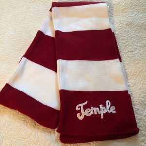 Temple University knit scarf